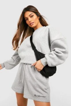 Sweat-Shorts Mit Text-Slogan