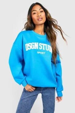 Sweatshirt Mit Dsgn Studio Sport Applikation -Deutschland Mode Pfiff Verkaufs-Shop gzz50129 cobalt xl 2