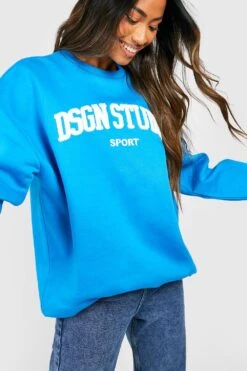 Sweatshirt Mit Dsgn Studio Sport Applikation -Deutschland Mode Pfiff Verkaufs-Shop gzz50129 cobalt xl 3