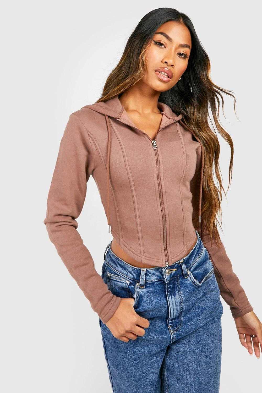 Korsett-Hoodie Mit Naht-Detail 1 Korsett-Hoodie Mit Naht-Detail