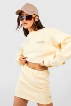 Kurzes Slogan Sweatshirt