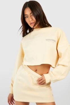 Kurzes Slogan Sweatshirt 6 Kurzes Slogan Sweatshirt -Deutschland Mode Pfiff Verkaufs-Shop gzz50222 lemon xl 2