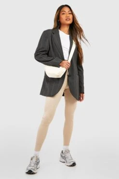 Gerippte Leggings Mit Hohem Bund -Deutschland Mode Pfiff Verkaufs-Shop gzz50224 stone xl 2