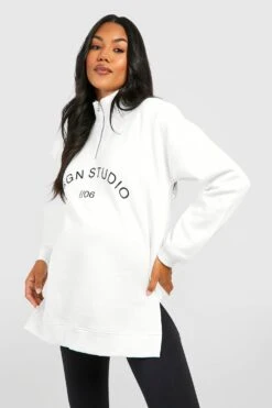 Umstandsmode Dsgn Studio Sweatshirt Mit Halbem Reißverschluss