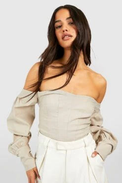 Schulterfreies Korsett-Oberteil