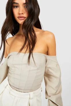 Schulterfreies Korsett-Oberteil -Deutschland Mode Pfiff Verkaufs-Shop gzz50283 stone xl 3