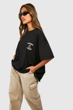 Oversize T-Shirt Mit Santa Monica Stickerei