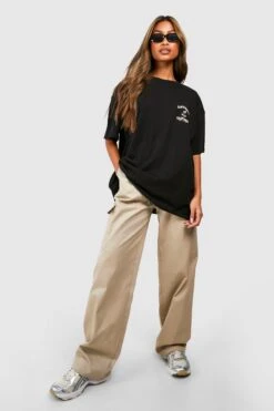 Oversize T-Shirt Mit Santa Monica Stickerei -Deutschland Mode Pfiff Verkaufs-Shop gzz50297 black xl 2