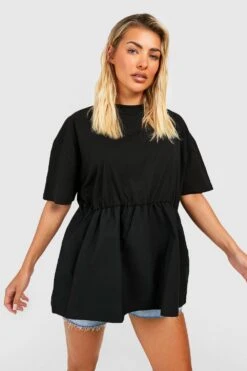 Baumwoll T-Shirt Mit Schößchen -Deutschland Mode Pfiff Verkaufs-Shop gzz50310 black xl 2