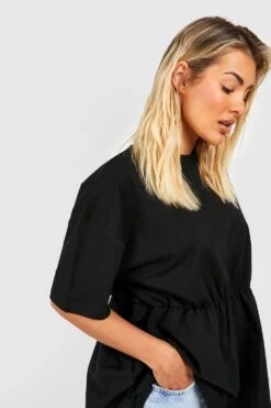 Baumwoll T-Shirt Mit Schößchen -Deutschland Mode Pfiff Verkaufs-Shop gzz50310 black xl 3