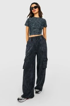 Geripptes T-Shirt Mit Naht-Detail -Deutschland Mode Pfiff Verkaufs-Shop gzz50361 charcoal xl 2