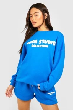 Oversize Sweatshirt Mit Slogan-Print