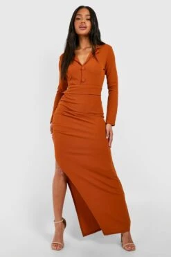 Geraffter Jersey-Maxirock Aus Crepestoff Mit Schlitz -Deutschland Mode Pfiff Verkaufs-Shop gzz50492 spice xl 2