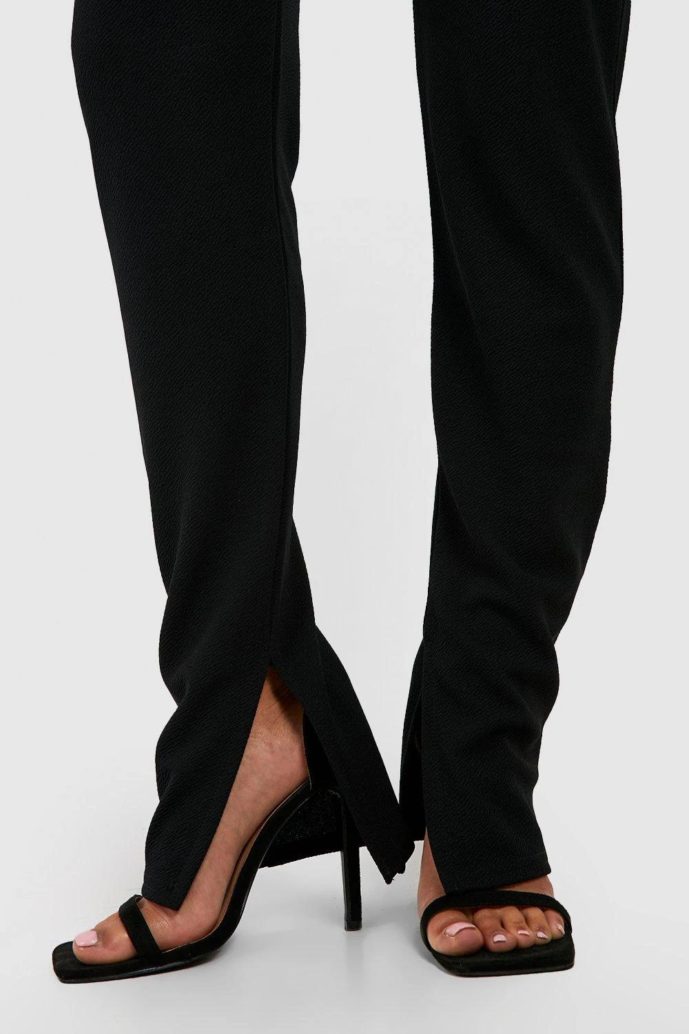 Slim-Fit Jersey-Hose Aus Crepestoff Mit Schlitz 4 Slim-Fit Jersey-Hose Aus Crepestoff Mit Schlitz – Bild 4