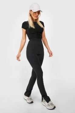 Sport-Leggings Mit Geteiltem Saum -Deutschland Mode Pfiff Verkaufs-Shop gzz50523 black xl 2
