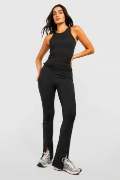 Sport Schlag-Leggings Mit Geteiltem Saum