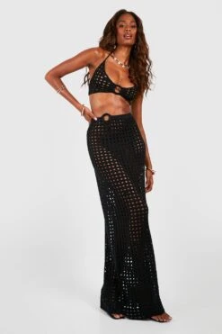 Gehäkelter Maxirock Mit O-Ring