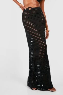 Gehäkelter Maxirock Mit O-Ring -Deutschland Mode Pfiff Verkaufs-Shop gzz50549 black xl 3