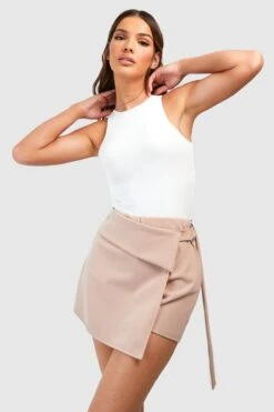 Skorts Mit Schnallen-Detail -Deutschland Mode Pfiff Verkaufs-Shop gzz50754 khaki xl 2