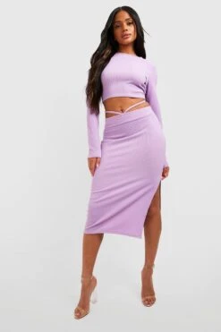 Langärmliges Geripptes Crop Top 6 Langärmliges Geripptes Crop Top -Deutschland Mode Pfiff Verkaufs-Shop gzz50853 lilac xl 2
