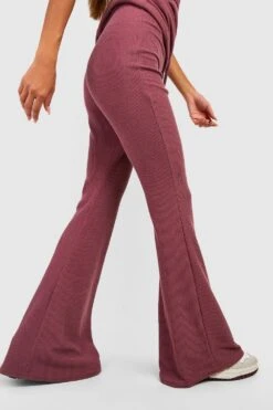 Gerippte Schlaghose In Knitteroptik -Deutschland Mode Pfiff Verkaufs-Shop gzz50968 plum xl 3