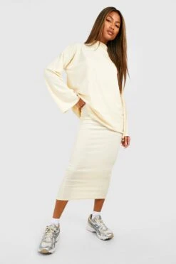 Gerippter Midirock In Knitteroptik