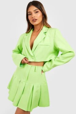 Low-Rise Falten-Minirock -Deutschland Mode Pfiff Verkaufs-Shop gzz50986 limeade xl 2