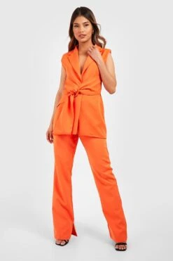 Gerade Hose Mit Seitlichem Schlitz -Deutschland Mode Pfiff Verkaufs-Shop gzz50997 orange xl 2