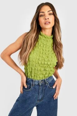 Hochgeschlossenes Jersey-Oberteil -Deutschland Mode Pfiff Verkaufs-Shop gzz51007 olive xl 2