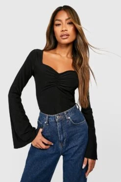 Langärmliges Korsett-Oberteil Mit Gekräuseltem Saum 6 Langärmliges Korsett-Oberteil Mit Gekräuseltem Saum -Deutschland Mode Pfiff Verkaufs-Shop gzz51033 mocha xl 2