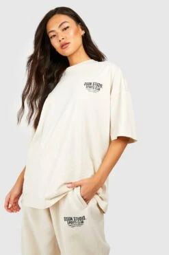Oversize T-Shirt Mit Sports Club Slogan