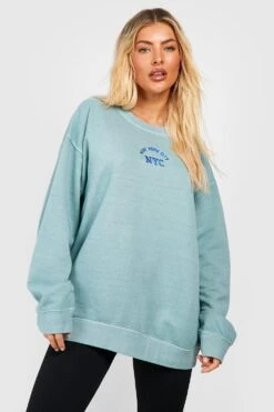 Sweatshirt Mit NYC Slogan-Stickerei -Deutschland Mode Pfiff Verkaufs-Shop gzz51071 blue xl 3