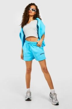 Bestickte Jogger-Shorts -Deutschland Mode Pfiff Verkaufs-Shop gzz51075 aqua xl 2