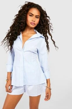 Gestreiftes Geschnürtes Hemd 6 Gestreiftes Geschnürtes Hemd -Deutschland Mode Pfiff Verkaufs-Shop gzz51081 blue xl 2