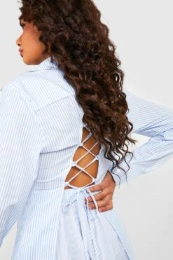 Gestreiftes Geschnürtes Hemd 7 Gestreiftes Geschnürtes Hemd -Deutschland Mode Pfiff Verkaufs-Shop gzz51081 blue xl 3