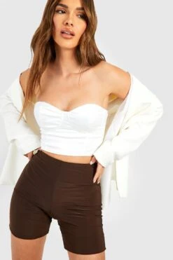 Doppellagige Radlershorts Mit Hohem Bund