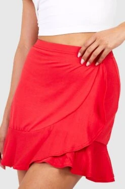 Wickel-Minirock Mit Rüschen Aus Jersey 7 Wickel-Minirock Mit Rüschen Aus Jersey -Deutschland Mode Pfiff Verkaufs-Shop gzz51102 red xl 3