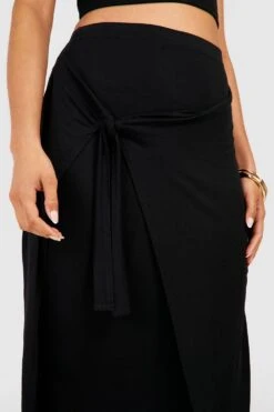 Jersey Wickel-Maxirock Mit Seitlicher Bindung -Deutschland Mode Pfiff Verkaufs-Shop gzz51103 black xl 3