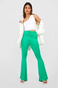 Jersey-Schlaghose Mit Geraffter Front