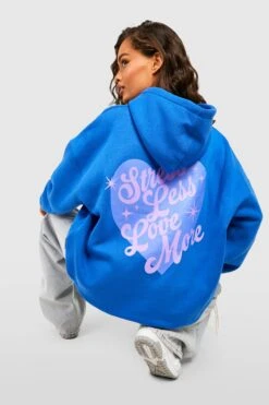 Oversize Hoodie Mit Stress Less Slogan 6 Oversize Hoodie Mit Stress Less Slogan -Deutschland Mode Pfiff Verkaufs-Shop gzz51179 cobalt xl 2