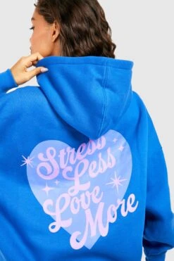 Oversize Hoodie Mit Stress Less Slogan 7 Oversize Hoodie Mit Stress Less Slogan -Deutschland Mode Pfiff Verkaufs-Shop gzz51179 cobalt xl 3