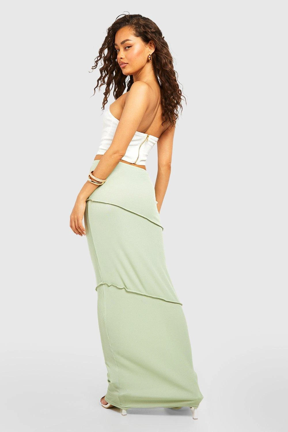 Gerippter Maxirock Mit Naht-Detail 2 Gerippter Maxirock Mit Naht-Detail – Bild 2