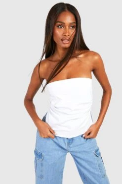 Bandeau Korsett-Top Mit Geteiltem Saum