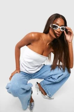 Bandeau Korsett-Top Mit Geteiltem Saum -Deutschland Mode Pfiff Verkaufs-Shop gzz51192 white xl 3