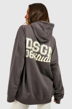 Oversize Hoodie Mit Dsgn Studio Slogan -Deutschland Mode Pfiff Verkaufs-Shop gzz51200 charcoal xl 2