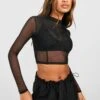 Korsett Crop Top Aus Mesh