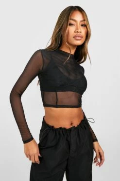 Korsett Crop Top Aus Mesh