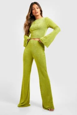 Bodenlange Schlaghose -Deutschland Mode Pfiff Verkaufs-Shop gzz51587 chartreuse xl 2