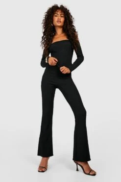 Schulterfreies Strukturiertes Oberteil In Knitteroptik -Deutschland Mode Pfiff Verkaufs-Shop gzz51591 black xl 2