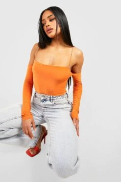 Langärmliges Doppellagiges Oberteil -Deutschland Mode Pfiff Verkaufs-Shop gzz51735 burnt20orange xl 3